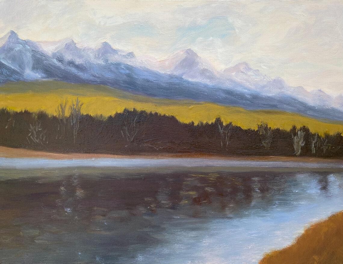 Margaret Hantiuk artwork - painting of lake and mountains