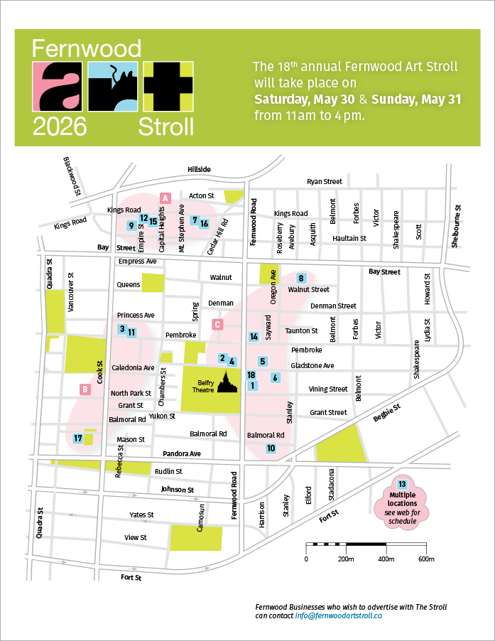 map of the 2026 art stroll from the printable brochure version'
